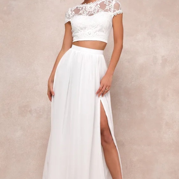Lulus Sweet Stunner White Lace Two-Piece Maxi Dress SKIRT ONLY (NWT) - Picture 4 of 5